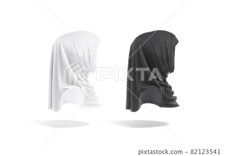 Blank black and white female al-amira mockup, side view Blank black and white female al-amira mockup, side view 82123541