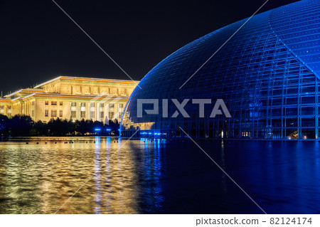 National Centre for the Performing Arts and National People`s Congress in Beijing, China National Centre for the Performing Arts and National People`s Congress in Beijing, China 82124174