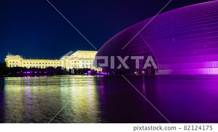 National Centre for the Performing Arts and National People`s Congress in Beijing, China National Centre for the Performing Arts and National People`s Congress in Beijing, China 82124175