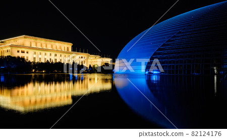 National Centre for the Performing Arts and National People`s Congress in Beijing, China National Centre for the Performing Arts and National People`s Congress in Beijing, China 82124176