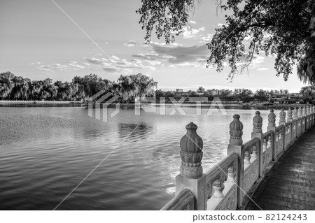 Shichahai historic scenic lake area in Central Beijing, China 82124243