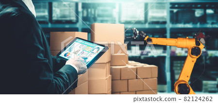 Smart robot arm systems for innovative warehouse and factory digital technology 82124262