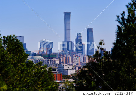 Skyscrapers of Central business district in downtown Beijing, view from Jingshan Skyscrapers of Central business district in downtown Beijing, view from Jingshan 82124317