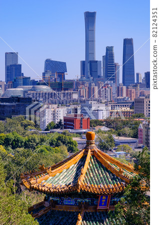 Skyscrapers of Central business district in downtown Beijing, view from Jingshan Skyscrapers of Central business district in downtown Beijing, view from Jingshan 82124351