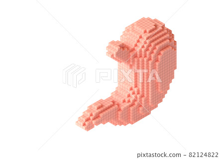 Human stomach made of many cubes 82124822