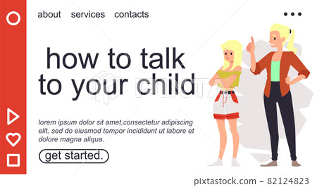 Family therapy and consultation website template flat vector illustration. Family therapy and consultation website template flat vector illustration. 82124823