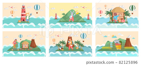 Jeju island in South Korea. Summer vacation, active tour with famous attraction, adventure time 82125896