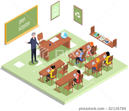 School education, e-learning process. Learning with technology, lessons in class with teacher School education, e-learning process. Learning with technology, lessons in class with teacher 82126789