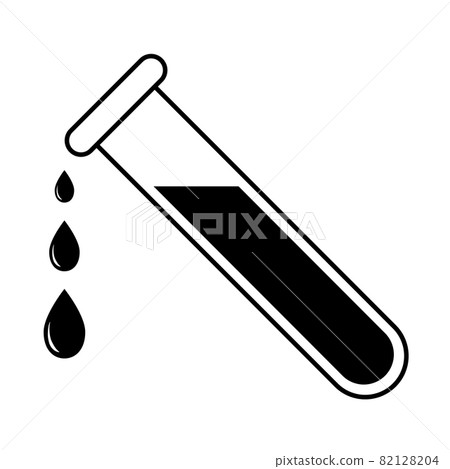 Test tube drop badge icon medical and chemical laboratory Test tube drop badge icon medical and chemical laboratory 82128204
