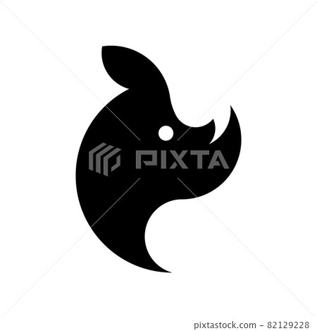 Vector rhinoceros in golden ratio style. Editable illustration Vector rhinoceros in golden ratio style. Editable illustration 82129228