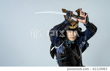 Samurai armor warrior samurai samurai wielding a sword Samurai armor warrior samurai samurai wielding a sword 82129963