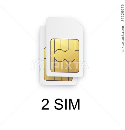 Dual SIM card sign. Dual sim card symbol vector illustration. Two-way picture of a smartphone. 82129976