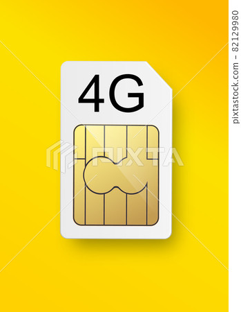 4G Sim Card. Mobile telecommunications technology symbol. Vector stock illustration. 4G Sim Card. Mobile telecommunications technology symbol. Vector stock illustration. 82129980