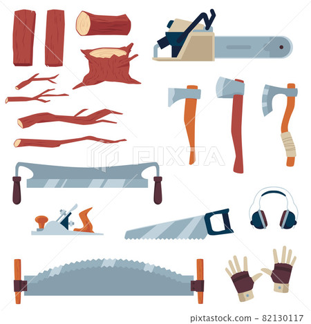 A vector set of equipment and hand tools for... - Stock Illustration ...