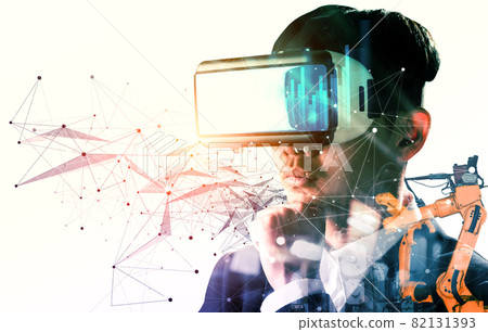 Future VR technology for mechanized industry robot arm control Future VR technology for mechanized industry robot arm control 82131393