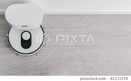 robotic vacuum cleaner on wood floor smart cleaning technology 82131559