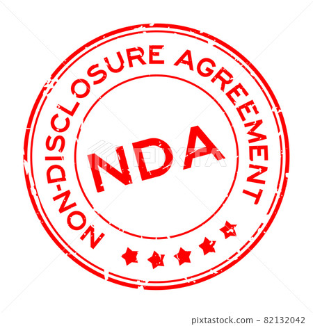 Grunge red NDA Non-disclosure agreement word round rubber seal stamp on white background 82132042