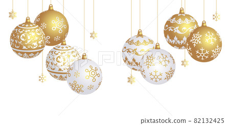 Patterned Christmas ornament set. Patterned Christmas ornament set. 82132425