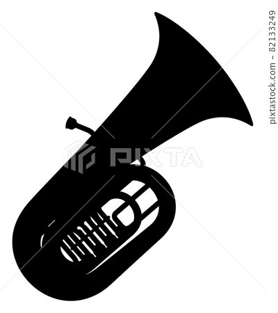 Illustration of tuba_rotary type_silhouette 82133249