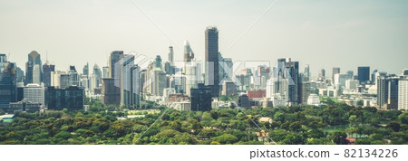 Public park and high-rise buildings cityscape in metropolis city center Public park and high-rise buildings cityscape in metropolis city center 82134226