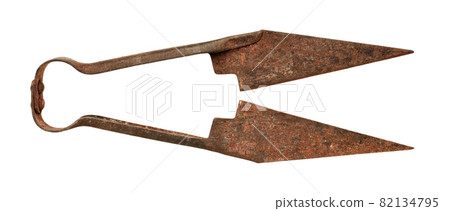 Pair of very old rusty sheep scissors 82134795