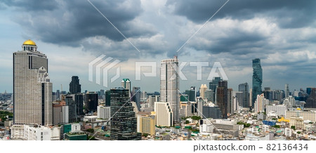 Cityscape and high-rise buildings in metropolis city center 82136434