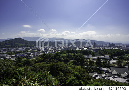 View of Hikone city from Hikone Castle, Hikone City, Shiga Prefecture 82136590
