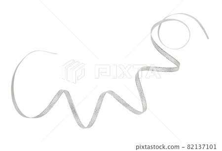 Silver twisted ribbon isolated Silver twisted ribbon isolated 82137101
