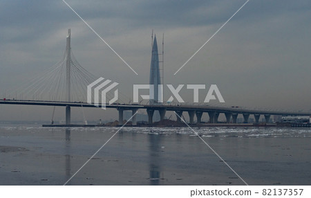 Public and business complex Lakhta Center, where the headquarters of Gazprom will be located. 82137357