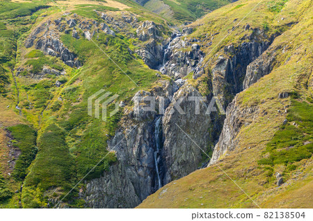 Beauriful view on mountain waterfall in Tusheti, Georgia. Nature Beauriful view on mountain waterfall in Tusheti, Georgia. Nature 82138504