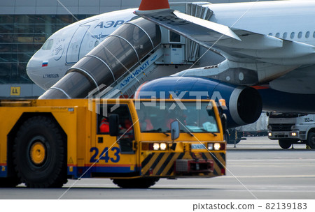 Airbus A330-200 Aeroflot - Russian Airlines at Sheremetyevo airport in Moscow. Airbus A330-200 Aeroflot - Russian Airlines at Sheremetyevo airport in Moscow. 82139183