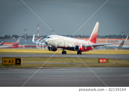 Boeing 737-800 Rossiya - Russian Airlines at Sheremetyevo airport in Moscow. Boeing 737-800 Rossiya - Russian Airlines at Sheremetyevo airport in Moscow. 82139184