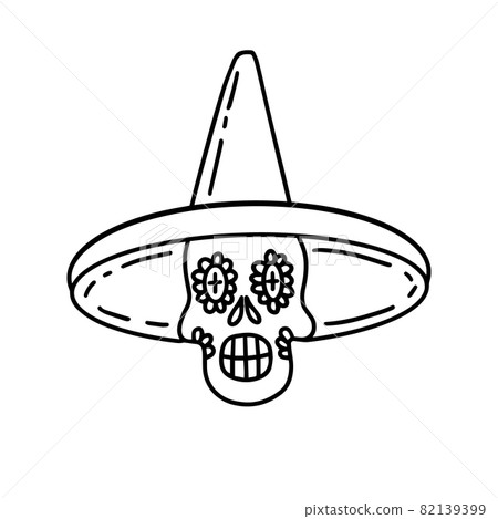 Decorated skull. Vector Illustration  82139399