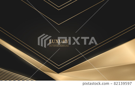 Abstract black and gold lines and shapes luxury background 82139597