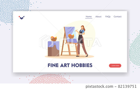 Fine Arts Hobbies Landing Page Template. Creative Occupation, Drawing Class or Workshop. Talented Artist Painting Fruits Fine Arts Hobbies Landing Page Template. Creative Occupation, Drawing Class or Workshop. Talented Artist Painting Fruits 82139751