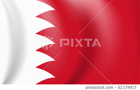 National Red and white flag of the Kingdom of Bahrain. Waving banner. Vector Illustration. EPS10 National Red and white flag of the Kingdom of Bahrain. Waving banner. Vector Illustration. EPS10 82139915