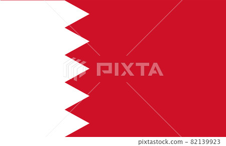 White and red flag of the Kingdom of Bahrain. Vector Illustration. EPS10 White and red flag of the Kingdom of Bahrain. Vector Illustration. EPS10 82139923