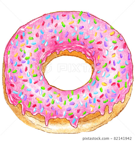 Color spray strawberry donut_donut illustration 82141942