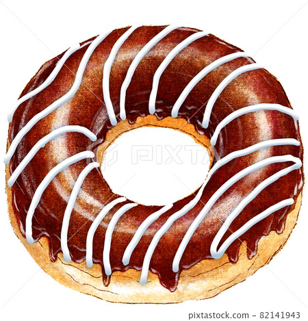 Chocolate striped donuts 82141943