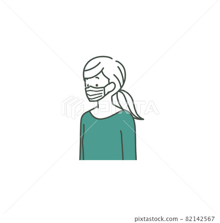 Woman wearing a mask-2 colors Woman wearing a mask-2 colors 82142567