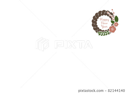 New Year's card happy new year Shimenawa background photo frame 82144140