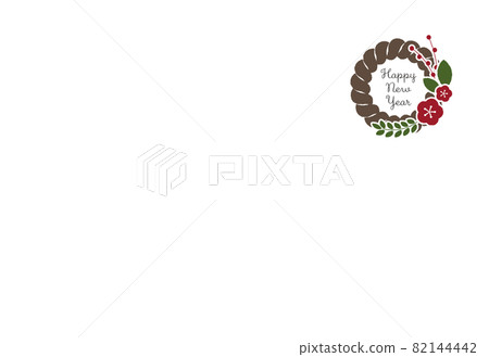 New Year's card happy new year Shimenawa background photo frame 82144442