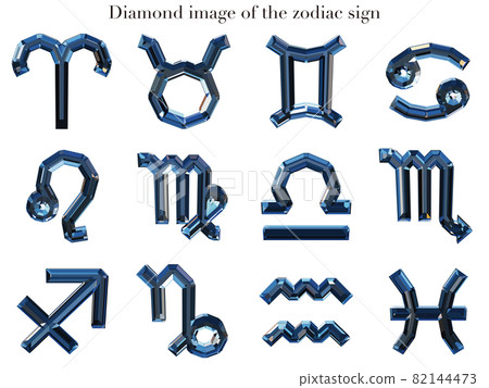 鑽石圖像 12 星座符號矢量無陰影 82144473