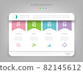 Infographic template of four steps for your presentation, flat design of business icon, there are keywords such as  time management, profits, functions, and success. 82145612