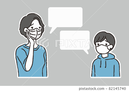 母子討論口罩問題 母子討論口罩問題 82145740