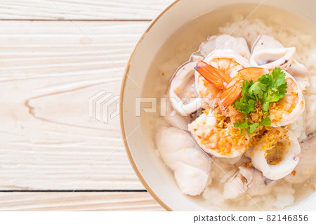 boiled rice soup with seafood boiled rice soup with seafood 82146856