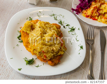 Pork loin with sauerkraut, polish cuisine 82147337