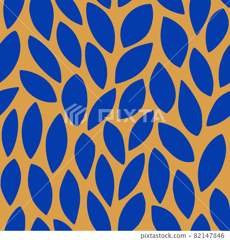 Leaves Hand Drawn Seamless Pattern. Vector Organic Floral Background in Simple Minimalist Style for Print 82147846