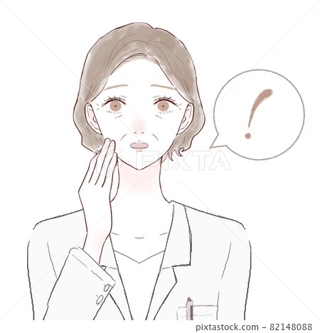 一位穿著驚訝實驗室外套的中年婦女 一位穿著驚訝實驗室外套的中年婦女 82148088