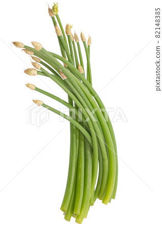 Chives flower or Chinese Chive isolated on white background 82148385